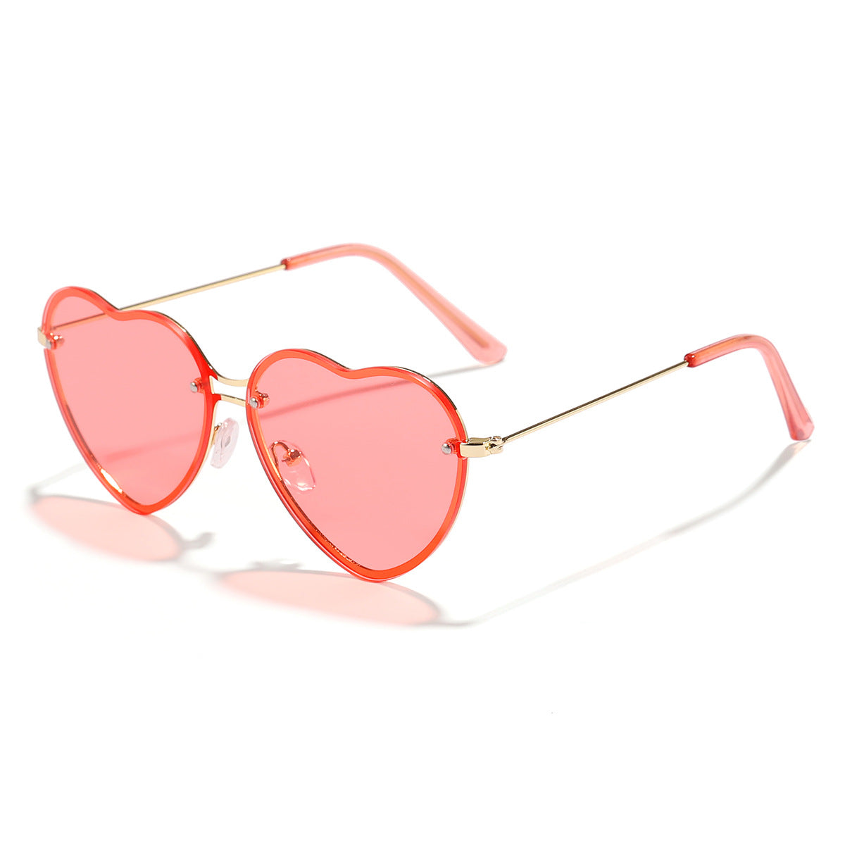 Wholesale PC UV Protection Heart Metal Frame Ladies Sunglasses